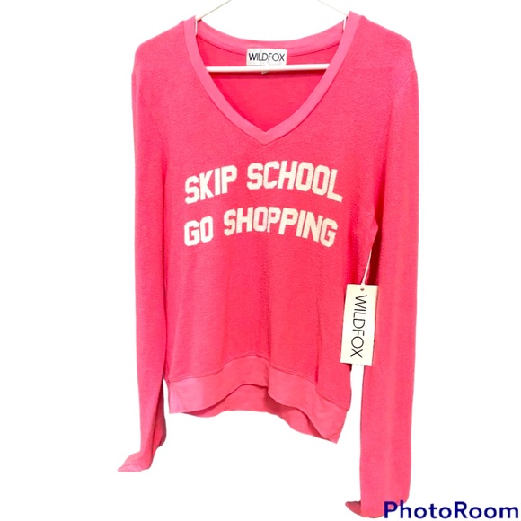 Rare WILDFOX SKIP SCHOOL GO SHOPPING BBJ Longsleeve Knit Sweater Top - Picture 1 of 15